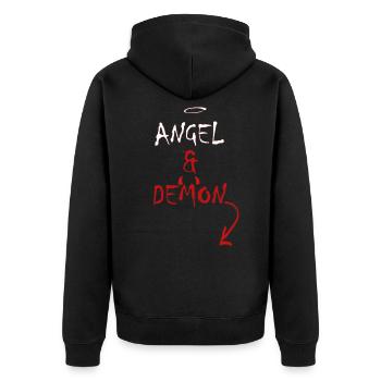 Angel and Demon - Veste à capuche bio Premium Unisexe - noir - Dos - Nico (187cm)