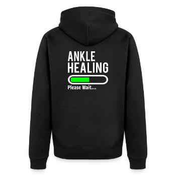 BROKEN ANKLE / ANKLE SURGERY : Ankle Healing - Veste à capuche bio Premium Unisexe - noir - Dos - Nico (187cm)