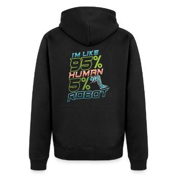 Knee Replacement Surgery Post Surgery Rehab Gift - Unisex Premium Organic Zip Hoodie - black - Back - Nico (187cm)