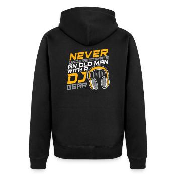 DJ Music Producer Audio Engineer Sound Guy Gift - Unisex Premium Organic Zip Hoodie - black - Back - Nico (187cm)