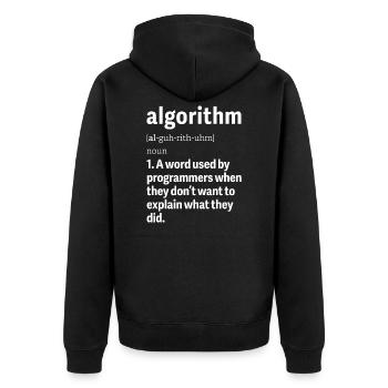 Programmer Problem-Solving Engineering Algorithms - Unisex Premium Organic Zip Hoodie - black - Back - Nico (187cm)