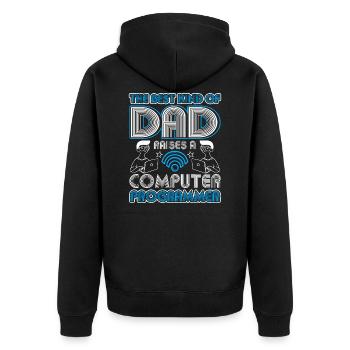 The Best Kind Of Dad Raises A Computer Programmer - Veste à capuche bio Premium Unisexe - noir - Dos - Nico (187cm)