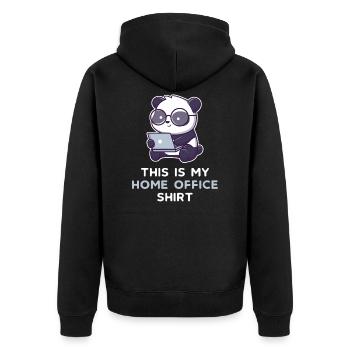 Home Office Shirt Design Homeoffice Panda Humor - Unisex Premium Bio Zip Hoodie - Schwarz - Hinten - Nico (187cm)