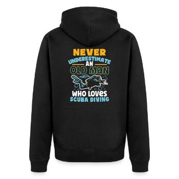 Scuba Diving Scuba Diver Marine Ocean Free Diving - Veste à capuche bio Premium Unisexe - noir - Dos - Nico (187cm)
