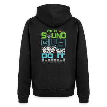 Audio Engineer Sound Guy Sound Engineering Gift - Unisex Premium Organic Zip Hoodie - black - Back - Nico (187cm)
