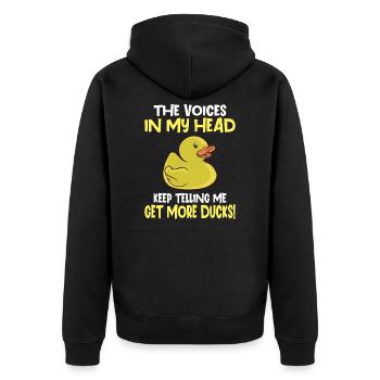 Rubber Duck Ducks Bird Hunt Duck lover Cute Duck - Unisex Premium Organic Zip Hoodie - black - Back - Nico (187cm)