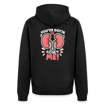 Nierentransplantation Spender Nierenkrankheit - Unisex Premium Bio Zip Hoodie - Schwarz - Hinten - Nico (187cm)