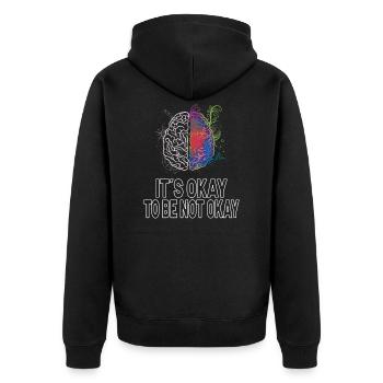 Mental Health Awareness Dépression Idea - Veste à capuche bio Premium Unisexe - noir - Dos - Nico (187cm)