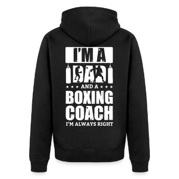 Boxing Boxer Boxer Boxing Match Boxing Training - Unisex Premium Organic Zip Hoodie - black - Back - Nico (187cm)