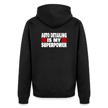 Mobile Car Detailing Auto Detailing Car Detailer - Unisex Premium Organic Zip Hoodie - black - Back - Nico (187cm)