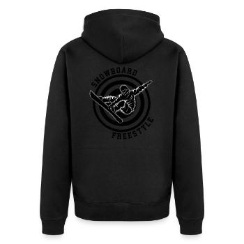 Snowboard Freestyle Snowboarden Snowboarder Sport - Unisex Premium Bio Zip Hoodie - Schwarz - Hinten - Nico (187cm)