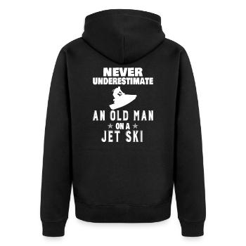 Jet Ski Jet Skiing Water Sport Water Skooter Gift - Unisex Premium Organic Zip Hoodie - black - Back - Nico (187cm)