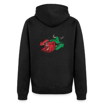 Bitcoin Bull Market Bull Market Crypto - Unisex Premium Organic Zip Hoodie - black - Back - Nico (187cm)