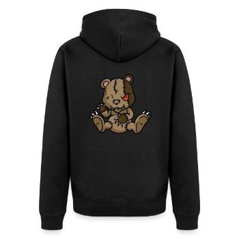 Horreur Teddy Bear Halloween - Veste à capuche bio Premium Unisexe - noir - Dos - Nico (187cm)