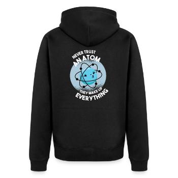 Science Atom Scientist Molecule Chemistry Biology - Unisex Premium Organic Zip Hoodie - black - Back - Nico (187cm)