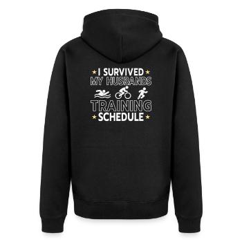 Triathlon Swim Bike Run Triathlete Sport Gift - Unisex Premium Organic Zip Hoodie - black - Back - Nico (187cm)