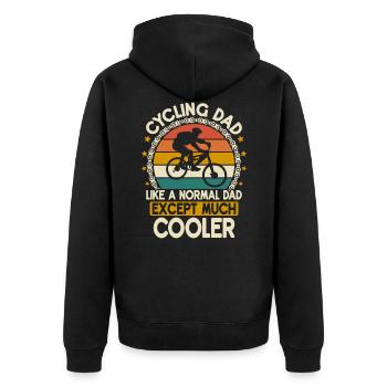 Mountainbike Mountainbiker Fahrrad Papa - Unisex Premium Bio Zip Hoodie - Schwarz - Hinten - Nico (187cm)