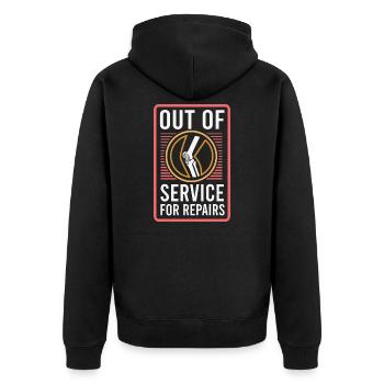 Knee Replacement Surgery Post Surgery Rehab Gift - Unisex Premium Bio Zip Hoodie - Schwarz - Hinten - Nico (187cm)
