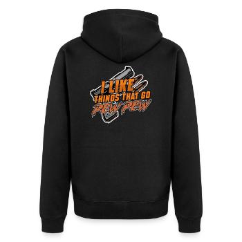 Gun Rights Gun Lover 2nd Amendment Gun Owner Gift - Unisex Premium Bio Zip Hoodie - Schwarz - Hinten - Nico (187cm)