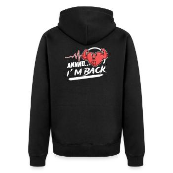 Heart Attack Open Heart Surgery Heart Surgery Gift - Unisex Premium Organic Zip Hoodie - black - Back - Nico (187cm)