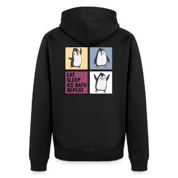 eisbader icebath winterbader eat sleep ice bath - Unisex Premium Organic Zip Hoodie - black - Back - Nico (187cm)