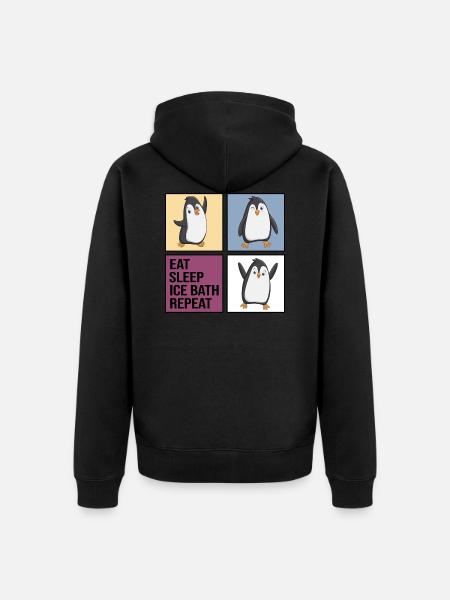 eisbader icebath winterbader eat sleep ice bath - Unisex Premium Organic Zip Hoodie - black