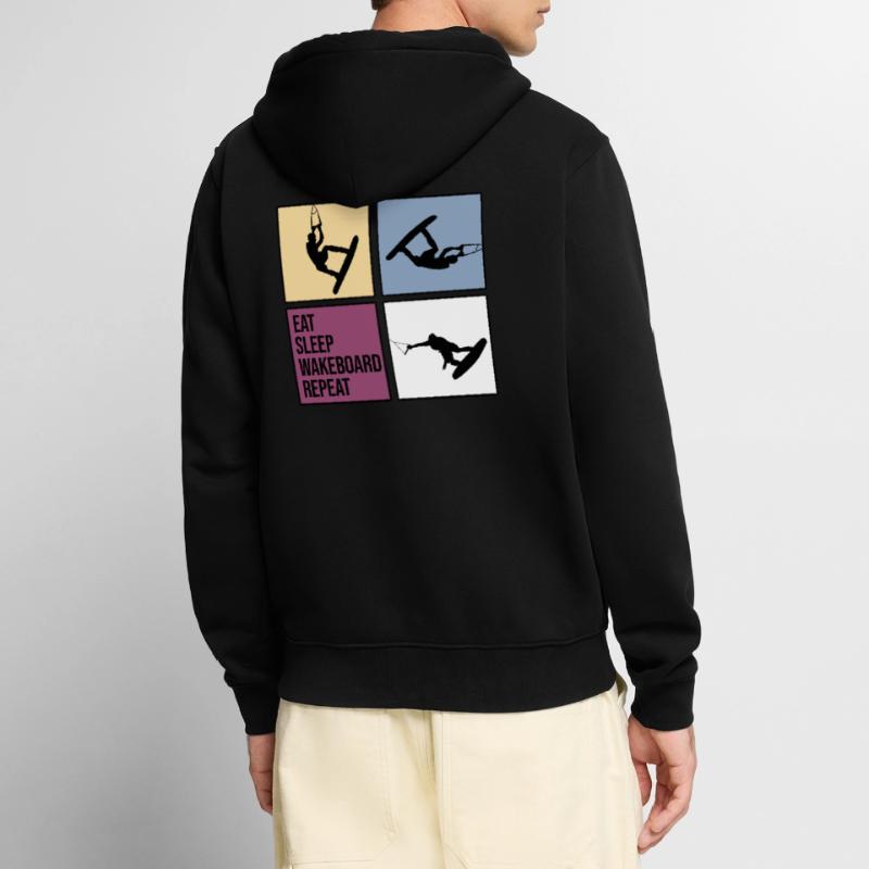 wakeboard wakeboarder cable wasserratte repeat Unisex Premium Bio Zip Hoodie