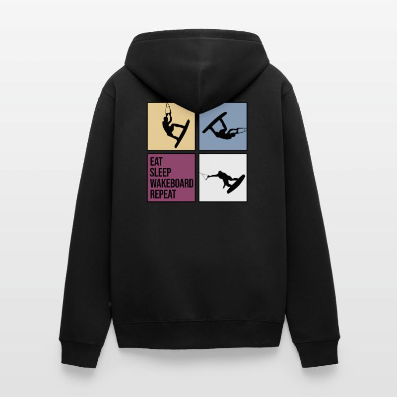 wakeboard wakeboarder cable wasserratte repeat Unisex Premium Bio Zip Hoodie