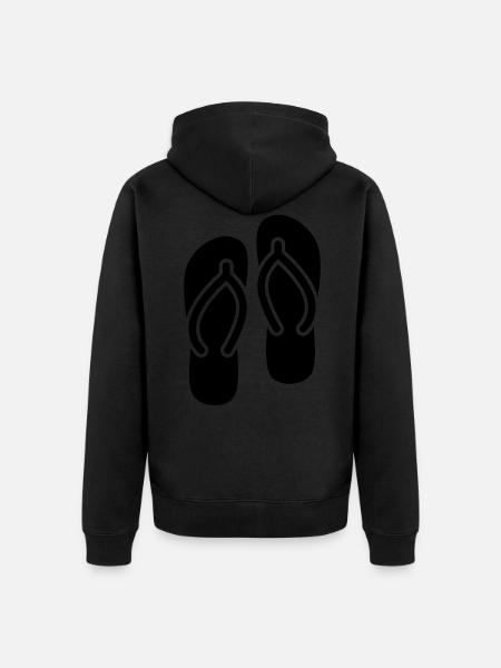Badelatschen icon - Unisex Premium Bio Zip Hoodie - Schwarz