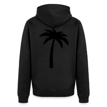 palme symbol - Unisex Premium Bio Zip Hoodie - Schwarz - Hinten - Nico (187cm)