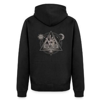 Lune ésotérique Soleil Œil Spirituel - Veste à capuche bio Premium Unisexe - noir - Dos - Nico (187cm)