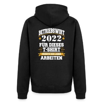 Betriebswirt 2022 - Unisex Premium Bio Zip Hoodie - Schwarz - Hinten - Nico (187cm)