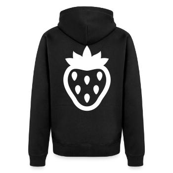 Icône de l’icône de la fraise - Veste à capuche bio Premium Unisexe - noir - Dos - Nico (187cm)