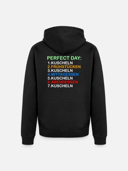 Perfect Day kuscheln - Unisex Premium Bio Zip Hoodie - Schwarz