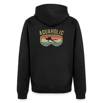 Lustiger Taucher Spruch Tauchen Tauchsport Diver - Unisex Premium Bio Zip Hoodie - Schwarz - Hinten - Nico (187cm)