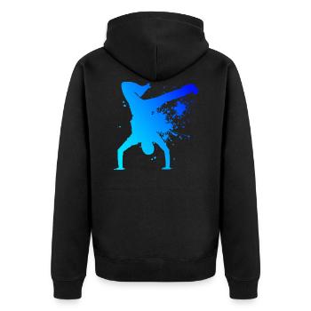 Breakdance Break Dance Women Men's Bboy - Unisex Premium Organic Zip Hoodie - black - Back - Nico (187cm)