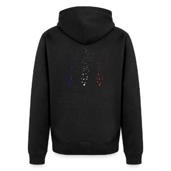 Bleu Blanc Rouge - Veste à capuche bio Premium Unisexe - noir - Dos - Nico (187cm)