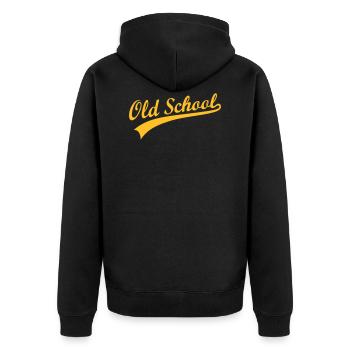 Old school - Veste à capuche bio Premium Unisexe - noir - Dos - Nico (187cm)