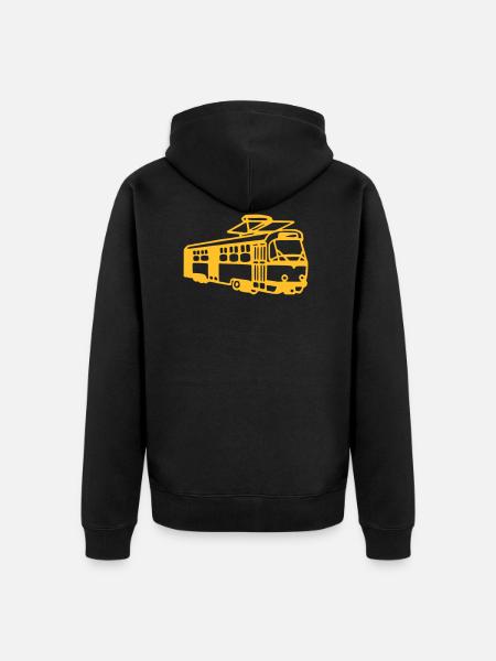 Train - Tram - Veste à capuche bio Premium Unisexe - noir