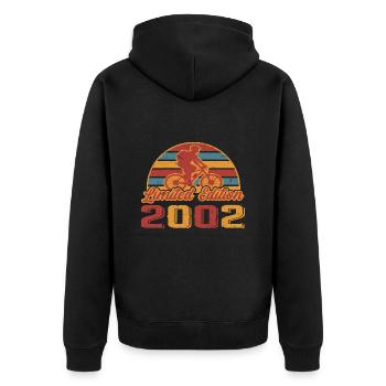 Fahrrad Fahrradfahrer Geburtstag Baujahr 2002 - Unisex Premium Bio Zip Hoodie - Schwarz - Hinten - Nico (187cm)
