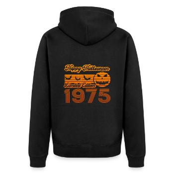 Halloween Citrouille Anniversaire Année de Construction 1975 Millésime - Veste à capuche bio Premium Unisexe - noir - Dos - Nico (187cm)