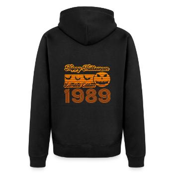 Halloween Citrouille Anniversaire Année de Construction 1989 Millésime - Veste à capuche bio Premium Unisexe - noir - Dos - Nico (187cm)