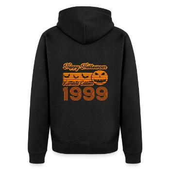 Halloween Citrouille Anniversaire Année de Construction 1999 Millésime - Veste à capuche bio Premium Unisexe - noir - Dos - Nico (187cm)