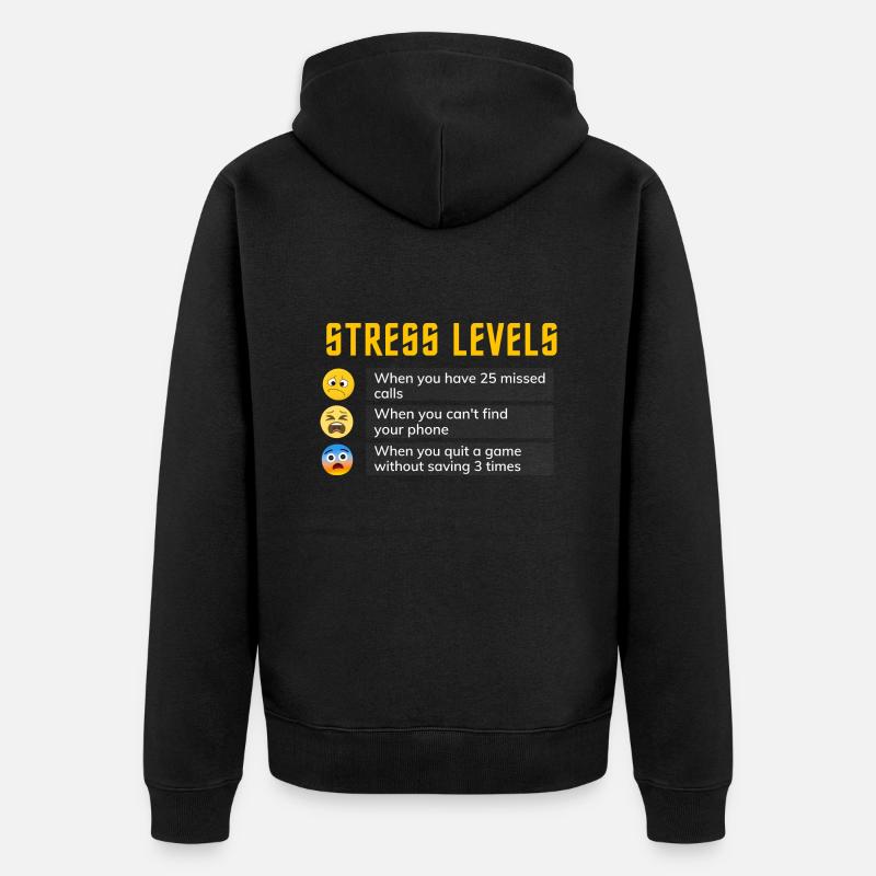 Niveaux de stress - Veste à capuche bio Premium Unisexe - noir