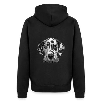 Dalmatiner - Unisex Premium Bio Zip Hoodie - Schwarz - Hinten - Nico (187cm)