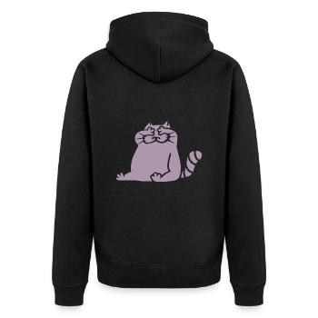 Mignon dessin animé chat aveugle drôle ne voir rien - Veste à capuche bio Premium Unisexe - noir - Dos - Nico (187cm)