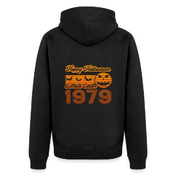 Halloween Citrouille Anniversaire Année de Construction 1979 Millésime - Veste à capuche bio Premium Unisexe - noir - Dos - Nico (187cm)