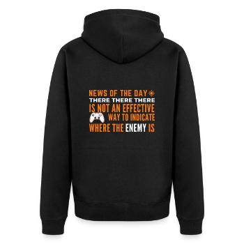 Indication to find the enemy - Unisex Premium Organic Zip Hoodie - black - Back - Nico (187cm)