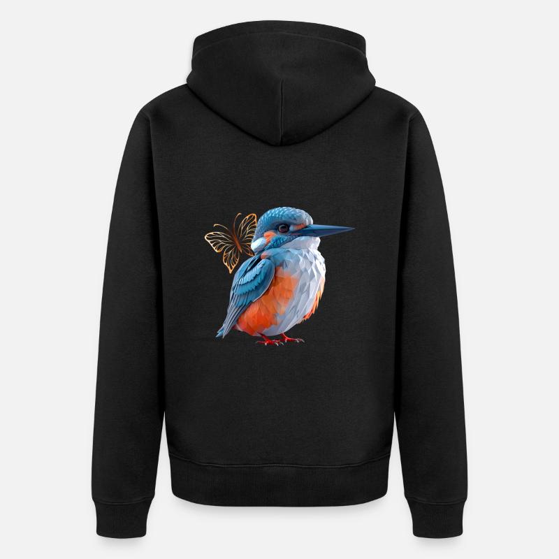 Eisvogel - Unisex Premium Bio Zip Hoodie - Schwarz