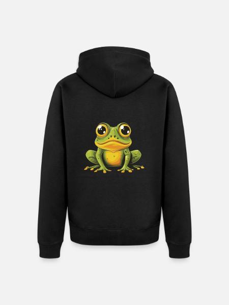 Frog Animal - Unisex Premium Organic Zip Hoodie - black